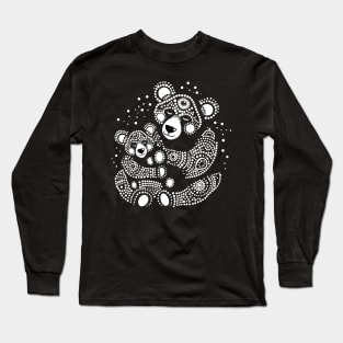 Teddy Bear Dot painting Aboriginal Long Sleeve T-Shirt